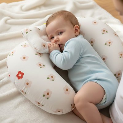 Coussin d'allaitement ergonomique NidDouillet™ avec appui-tête intégré