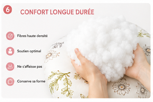 Rembourrage du coussin d'allaitement ergonomique NidDouillet™